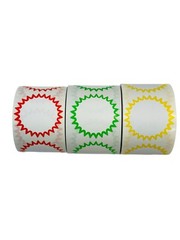 Direct Thermal Zebra 2″ Starburst Labels Red, Yellow, Green Border 1500 Total