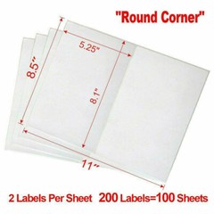 200-1000 Labels 8.5×5.5 Round Corner Shipping Labels Half Sheet Self Adhesive