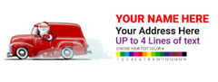 Personalized Santa with Christmas Delivery Van Address Labels Sticker 2.625″x01″
