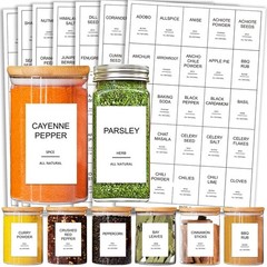 191 Spice Jar Labels Preprinted Minimalist Stickers – White Waterproof Label …