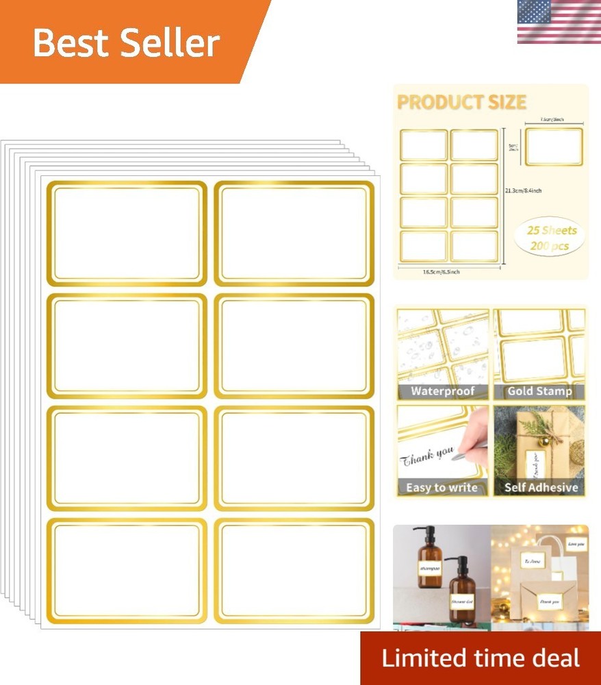 2″ x 3″ 200 PCS Name Labels, Waterproof Blank Name Tag Stickers with Permanen…