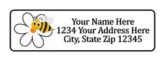 400 Bee & Flower Personalized Return Address Labels. 1/2 inch by 1 3/4 inch