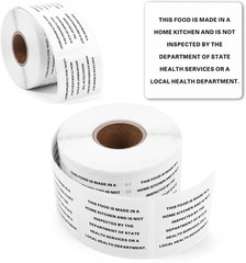 Cottage Food Law Labels – 500 Count, 1.5×1.5 Inch Ingredients Stickers