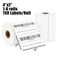4″x2″ Direct Thermal Labels SKU UPC Label 750/Roll For Zebra LP ZP GX LP2844