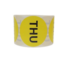 Day – Thursday Labels Inventory Days of Week Adhesive Stickers 2″ Round, 500 PCS
