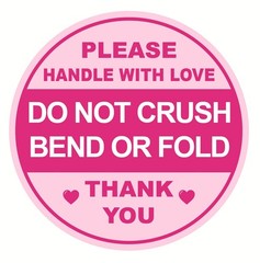 Do Not Crush Bend or Fold Sticker,2inch 300pcs Pink Cute Do Not Crush Shippin…