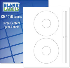 CD/DVD Label | Qty 20 Disc, 40 Spine | 10 Sheets Total | Permanent White Matte |