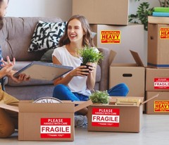 4×6 Inch Fragile Stickers and Heavy Sticker for Shipping, Moving Boxes. Stron…