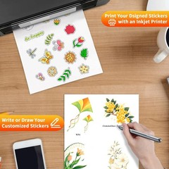 Printable Sticker – 100 Sheets 8.5 x 11 Full Labels, Matte Adhesive Sticker f…
