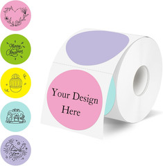 2 Inch round Thermal Label Stickers, Circle Thermal Stickers Labels, Waterproof