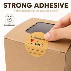 500 Kraft Canning Labels 2 Inch Round Sticker Labels, Homemade with Love Labe…