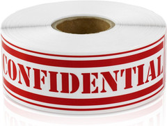 Confidential Labels (4 X 1 Inch, Red – 300 Labels) Confidential Stickers for Spe