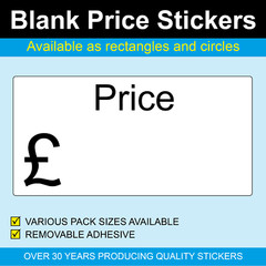 Circular Blank Price Stickers / Labels – A variety of sizes to choose from