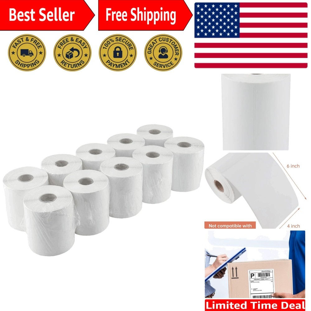 2500 PCS Thermal Shipping Labels, 4″x6″ Perforated – Strong Adhesive, Easy Stick