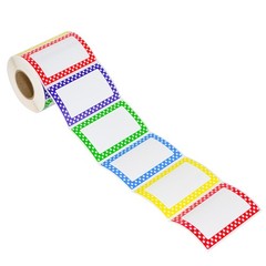 500 Stickers -3.5″ x 2.25″ Colors Plain Name tag Labels with Perforated Line …