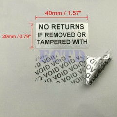 600PCS Void Stickers Tamper Proof Security Seal NO RETURNS IF REMOVED Silver