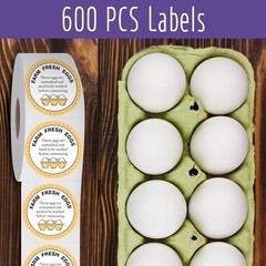 Farm Fresh Eggs Labels, 2 Inch Round Egg Stickers Self Adhesive Egg Packaging…