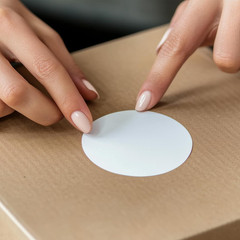 Hybsk White Permanent Color-Code Dot Stickers round Semi Gloss Paper Stickers Ad
