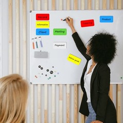 Dry Erase Magnetic Labels, 4×2 Inch, 40 Pieces in 5 Colors, Reusable, for Whi…