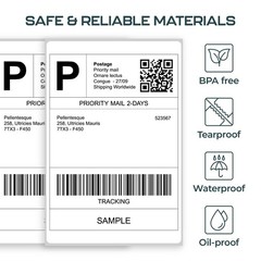 4×6 Direct Thermal Shipping Labels – 500/Roll – Compatible w/ Rollo, Zebra etc