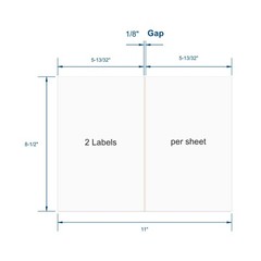 1000 Shipping Labels 8.5×5.5 Square Corner Self Adhesive 2 Per Sheet PACKZON®