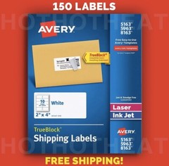 150 Avery 5963/5163/8163/5263/95945 Address Mailing Shipping Labels 2” x 4”
