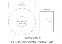 2000 4×6 Thermal Shipping Labels 2 Rolls 1000 PER ROLL Rollo Zebra Dymo Printer