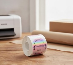 Holographic Thermal Labels, 3″, Round, 200 Labels, 4 Colors, Glossy