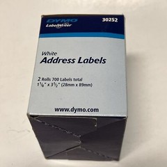 DYMO 30327 WHITE FILE FOLDER LABELS (9/16″ x 3 7/16″) 2pk.