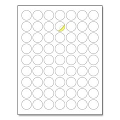 1″ Round Matte White Sticker Label Laser/Inkjet Printing – Letter Size 30 Sheets