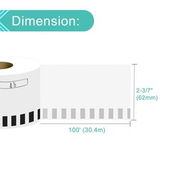 4x【2.4″x100ft】 DK-2205 Continuous Length Labels For Brother,with Cartridge Frame