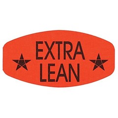 Extra Lean Labels Fluorescent Red Grabber Grocery Store Labels Black Imprint – 1