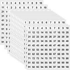 5000 Pcs 0.4 Inch 1 to 100 Number Stickers Small Number Dot Labels Consecutiv…