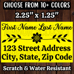 50 RETURN ADDRESS MAILING LABELS 2.25″×1.25 ENVELOPE STICKERS FLOWERS INVITE