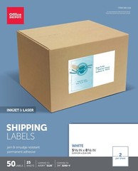 Office Depot® Brand Inkjet/Laser Shipping Labels, Rectangle, 5 1/2″ x 8 1/2″,