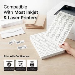 1.75″ X 0.5″ Matte White Return Address Labels (100 Sheets, 8000 Stickers) Ma…