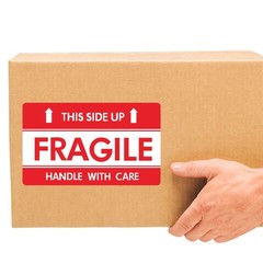 Hybsk This Side Up Fragile Stickers 3×5 inch Handle with Care Shipping and Packi