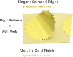 100Pcs Gold Embossed Foil Blank Certificate Self-Adhesive Sealing Stickers – Per