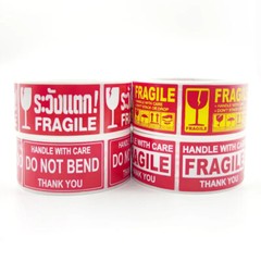 250PCS/Roll Fragile Warning With Care Sticker Warning Label Package Mailing Logo