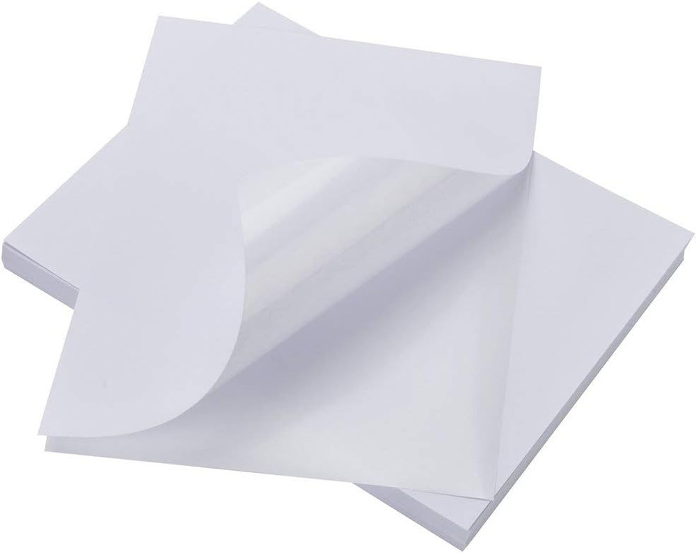 Sticker Paper, 8.5″ X 11″ Full Sheet Label Stickers for Laser Inkjet Printer, S