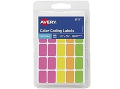 Removable Color Coding Labels 1/2×3/4inLabels4-1/6×2-13/16inSheetsAssorted525/PK