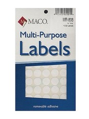 Maco Multi-Purpose Handwrite Labels round 1/2 in. 1000 [PACK OF 6 ] mr808
