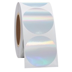 Hybsk 500pcs 1.5″ Roud Holographic Silver Thermal Labels Rainbow Direct Thermal