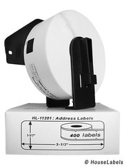 Non-OEM Fits BROTHER DK-1201 Labels – (20) Rolls of 400 + (1) REUSABLE FRAME