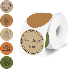 2 Inch round Thermal Label Stickers, Circle Thermal Stickers Labels, Waterproof