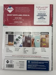 SEALED MACO Laser/Ink Jet White Half Sheet Labels 5.5″ x 8.5” ML-0200