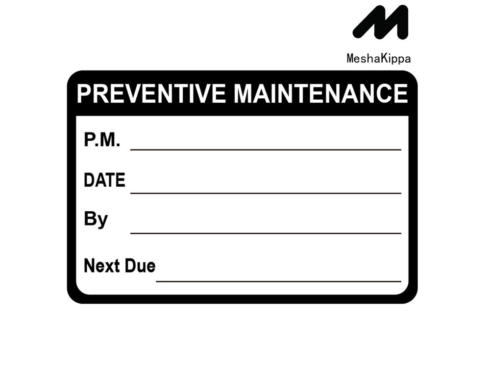 M MeshaKippa 2×3 inch 200pcs Black Preventative Maintenance Waterproof Sticker