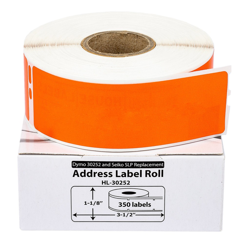 DYMO LW 30252 ORANGE Address Labels for LabelWriter – 2 Rolls of 350 – FAST SHIP