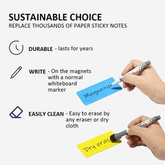 Dry Erase Magnetic Labels, 4×2 Inch, 40 Pieces in 5 Colors, Reusable, for Whi…