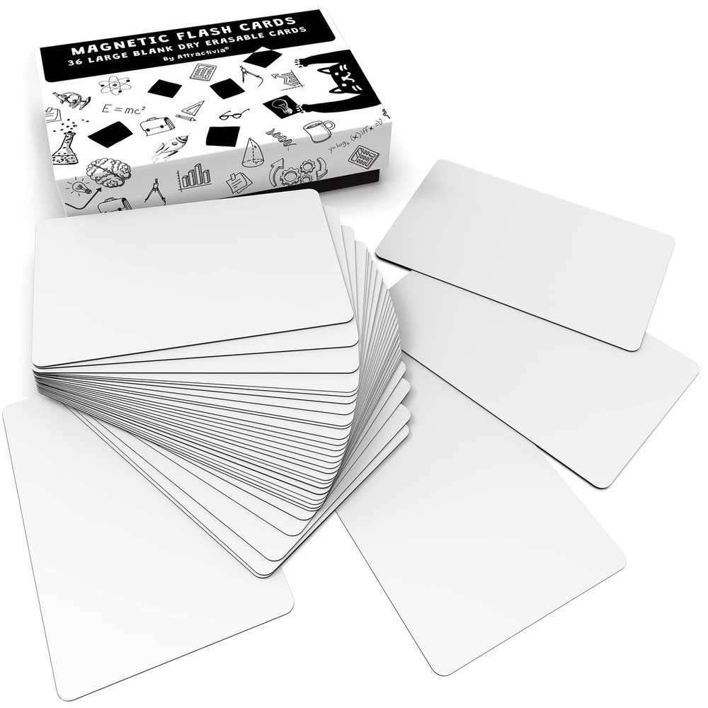 Dry Erase Magnetic Labels 5.6 x 3.7 in, Dry Erase Magnets, 36-Pack, White Era…